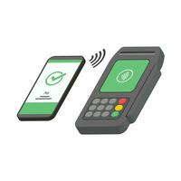 Contactless payments with smartphone NFC technology vector illustration