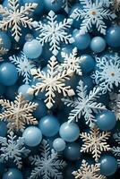 Ai generated snowflake winter banner pattern illustration photo