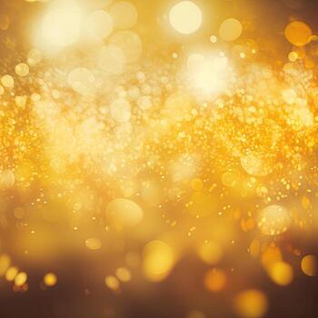 Shining abstract yellow orange background, bokeh effect, blur, gradient. Generative AI photo
