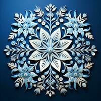 Ai generated snowflake winter banner pattern illustration photo