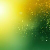 Green-yellow gradient background bokeh effect, splashes, glow. Generative AI photo