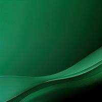 Simple empty green background, wavy lines, gradient. Generative AI photo