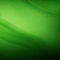 Simple empty green background, wavy lines, gradient. Generative AI photo