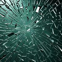 Ai generated content. Shattered Reality Broken Glass in Closeup photo