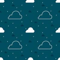 seamless pattern with clouds and rain, rainy, white clouds, bluesky, rain, drops, minimal, weather, seamless, pattern, wallpaper, wrapping, paper. vector illustration design