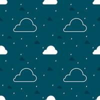 seamless pattern with clouds and rain, rainy, white clouds, bluesky, rain, drops, minimal, weather, seamless, pattern, wallpaper, wrapping, paper. vector illustration design