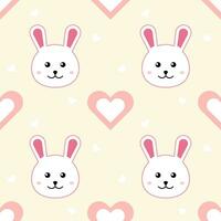 bunny rabbit lover heart seamless pattern, background, backdrop, wallpaper, seamless, template, paper, creative. vector illustration design