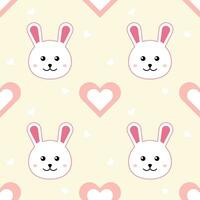 bunny rabbit lover heart seamless pattern, background, backdrop, wallpaper, seamless, template, paper, creative. vector illustration design