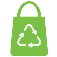 Eco friendly recycle bag go green vector illustration