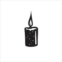 In the flickering glow of this doodled candle, find solace and serenity. Let its warm light illuminate your path and bring a sense of calm. Vector black and white illustration of a candle.