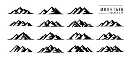 Collection of simple abstract mountain peak logo icon design vector
