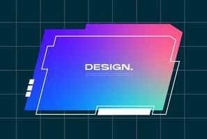 Futuristic pop up interface illustration. Video overlay element. vector