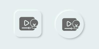 Tutorial solid icon in neomorphic design style. Online learning signs vector illustration.