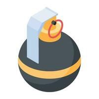 Check out isometric icon of grenade vector