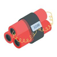 Easy to use isometric icon of dynamite vector