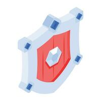 Grab isometric icon of royal shield vector