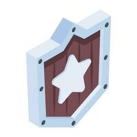 Grab isometric icon of royal shield vector