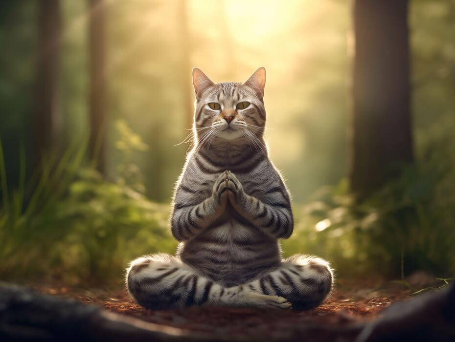 Meditating Cat Stock Photos, Images and Backgrounds for Free Download