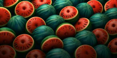 Sliced Watermelons Background. Heap of Watermelons. Generative AI photo