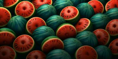 Sliced Watermelons Background. Heap of Watermelons. Generative AI photo