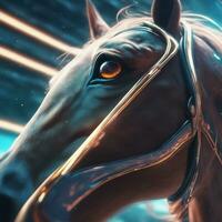 Ai generated content. Graceful Elegance A Horse's Eye in Close-Up photo