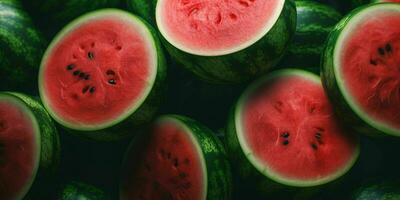 Sliced Watermelons Background. Heap of Watermelons. Generative AI photo