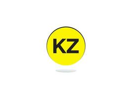 Monogram KZ Logo Icon, Minimalist Kz Logo Letter Vector Art