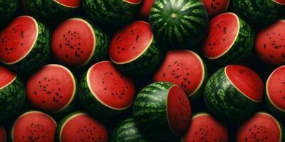 Sliced Watermelons Background. Heap of Watermelons. Generative AI photo