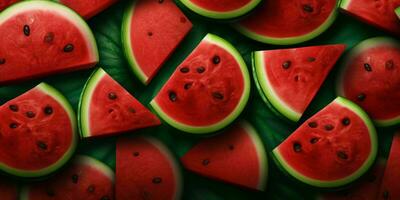 Sliced Watermelons Background. Heap of Watermelons. Generative AI photo