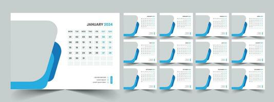 Desk Calendar Template 2024 vector