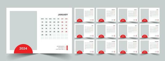 Desk Calendar Template 2024 vector