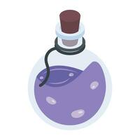 Handy isometric icon of potion bottle vector