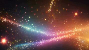 Ai generative, colorful stars and sparkles in the dark video