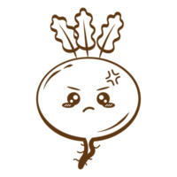 Angry Face Sweet Potato Set Face Vegetable Line Style png