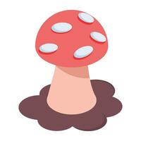 Latest isometric icon of game mushroom vector