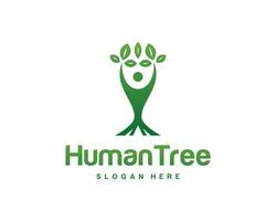 Creative People Tree Logo Icon Design Illustration. vector