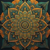 Mandala pattern. Vintage decorative elements. Hand drawn oriental background. ai generative photo