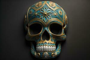 Day of the Dead sugar skull. Mexican sugar skull. ai generative photo