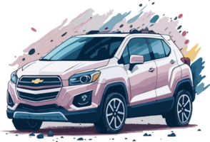 Sporty SUV Car Illustration with AI Generative png