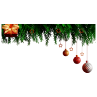 Christmas border frame with ball and light png