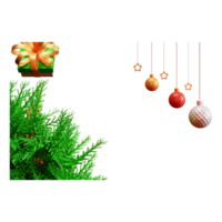 Christmas border frame with ball and light png