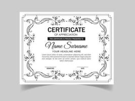 Vector modern certificate of achievement and appreciation template design