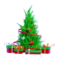 3d Christmas tree with light and ball png