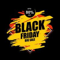 Black friday modern background sale with abstract brush stroke vector