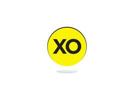 minimalista xo logo carta, monograma xo buey lujo circulo logo icono vector