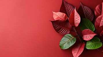 poinsettia flowers with copy space photo