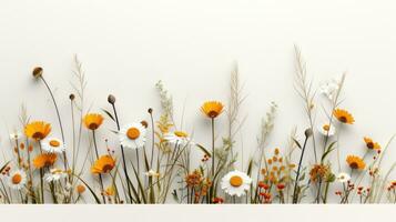 wild meadow flowers with copy space photo