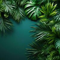 tropical leaves with copy space photo