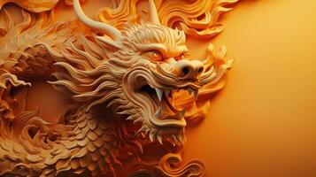 chinese dragon with copy space photo
