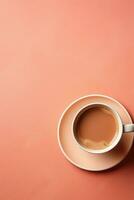 cup of coffee in the style of minimalist backgrounds photo